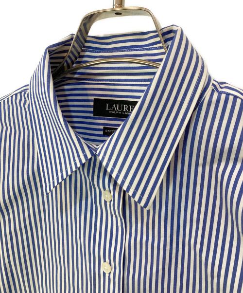 LAUREN RALPH LAUREN（ローレンラルフローレン）LAUREN RALPH LAUREN (ローレンラルフローレン) ストライプシャツ ブルー サイズ:Sの古着・服飾アイテム