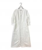 Adam et Ropeアダム エ ロペ）の古着「ステッチジャガードワンピース」｜ホワイト