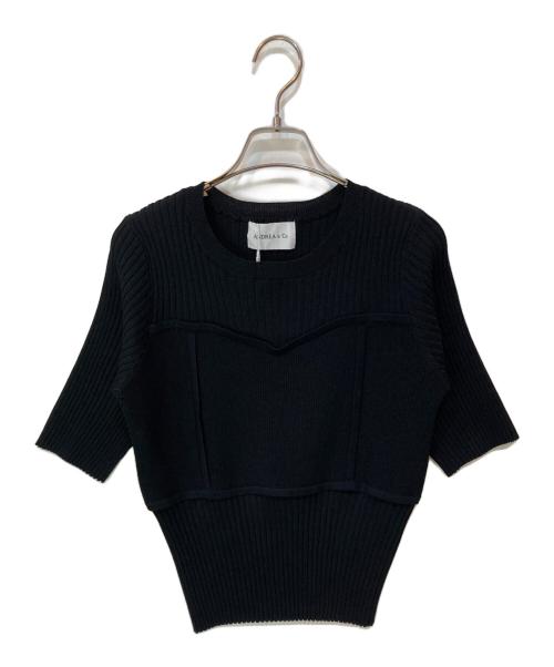 ANDREA&Co.（アンドレアアンドコー）ANDREA&Co. (アンドレアアンドコー) ビスチェニットトップス+ボリュームフリルチュールスカート ブラック サイズ:Fの古着・服飾アイテム