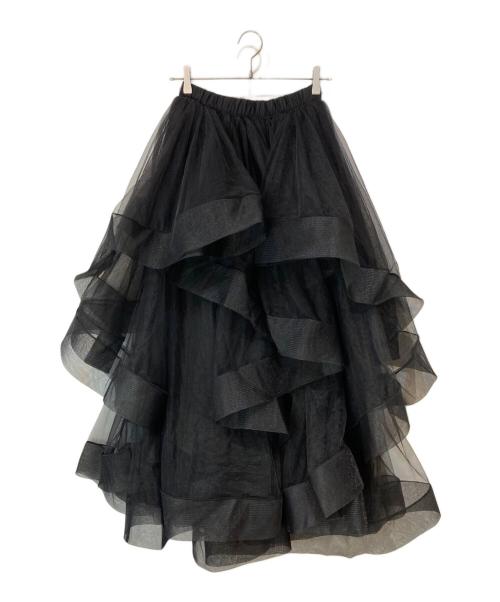 ANDREA&Co.（アンドレアアンドコー）ANDREA&Co. (アンドレアアンドコー) ビスチェニットトップス+ボリュームフリルチュールスカート ブラック サイズ:Fの古着・服飾アイテム