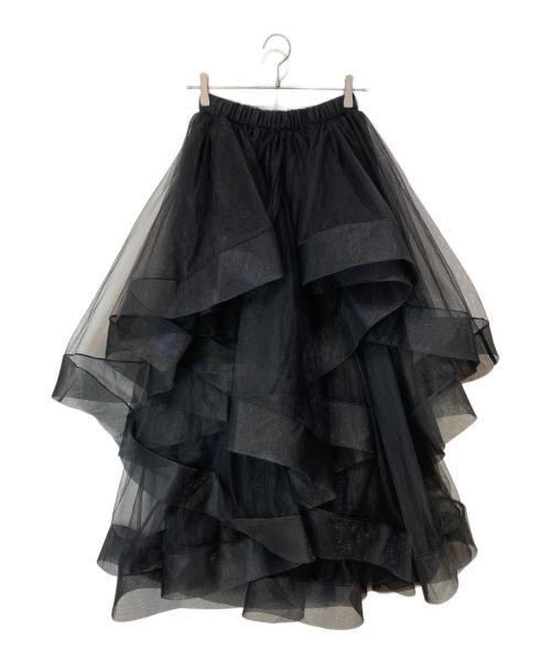 ANDREA&Co.（アンドレアアンドコー）ANDREA&Co. (アンドレアアンドコー) ビスチェニットトップス+ボリュームフリルチュールスカート ブラック サイズ:Fの古着・服飾アイテム