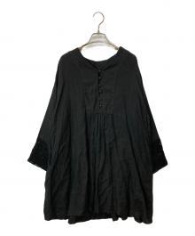 nest Robe（ネストローブ）の古着「リネンクロシェ風レースチュニック」｜ブラック
