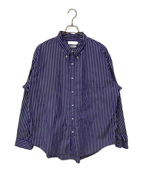 Graphpaper（グラフペーパー）Graphpaper (グラフペーパー) THOMAS MASON (トーマスメイソン) ストライプBDシャツ ブルー サイズ:3の古着・服飾アイテム