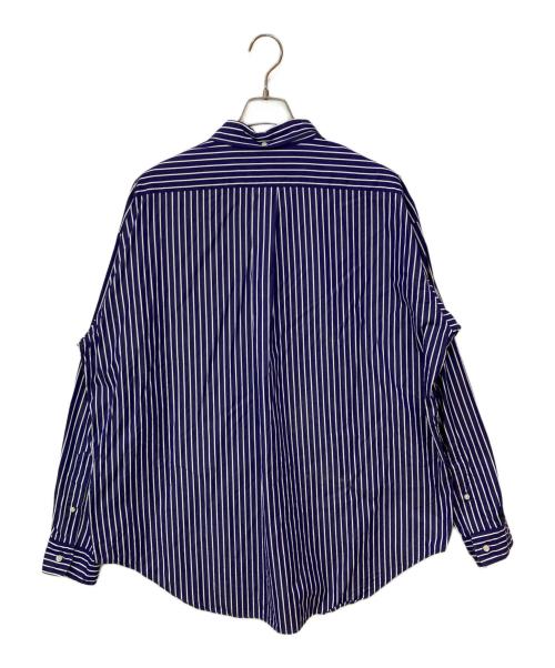Graphpaper（グラフペーパー）Graphpaper (グラフペーパー) THOMAS MASON (トーマスメイソン) ストライプBDシャツ ブルー サイズ:3の古着・服飾アイテム