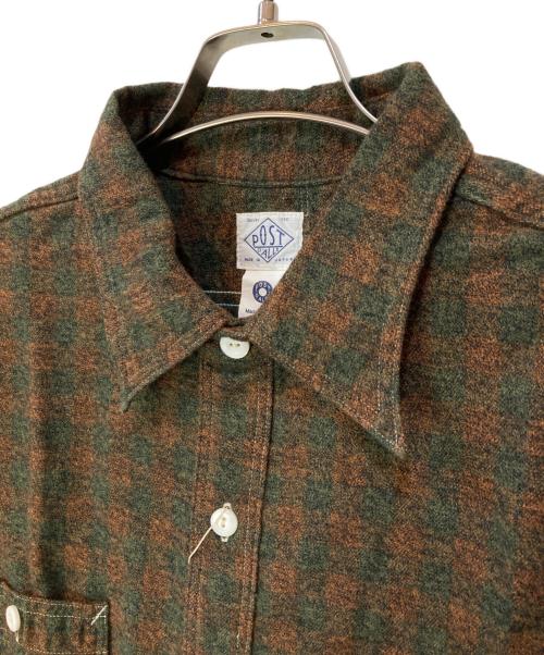 POST O'ALLS（ポストオーバーオールズ）POST O'ALLS (ポストオーバーオールズ) St.Louis - Cotton Flannel Plaid orange block オレンジ サイズ:XLの古着・服飾アイテム