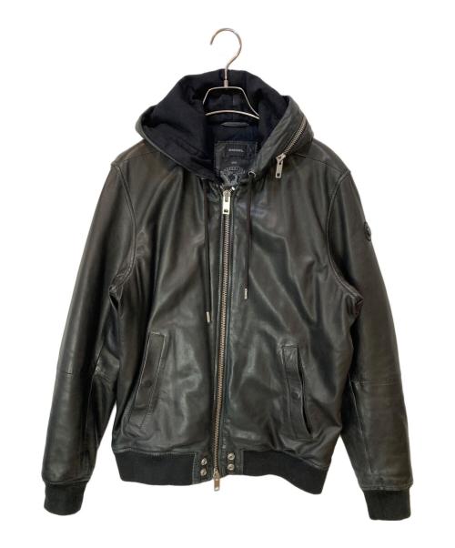 DIESEL（ディーゼル）DIESEL (ディーゼル) ラムレザーレザージャケット ブラック サイズ:Lの古着・服飾アイテム