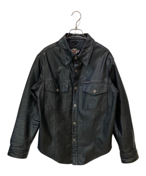 HARLEY-DAVIDSON（ハーレーダビッドソン）HARLEY-DAVIDSON (ハーレーダビッドソン) レザーシャツジャケット ブラック サイズ:Mの古着・服飾アイテム