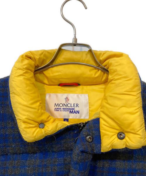 MONCLER（モンクレール）MONCLER (モンクレール) JUNYA WATANABE MAN (ジュンヤワタナベマン) ウール チェック ダウンジャケット ブルー サイズ:Sの古着・服飾アイテム
