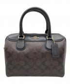 COACHコーチ）の古着「シグネチャー PVC レザー ベネット ミニ サッチェルバッグ」｜ブラウン