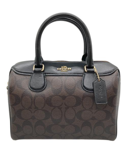 COACH（コーチ）COACH (コーチ) シグネチャー PVC レザー ベネット ミニ サッチェルバッグ ブラウン サイズ:-の古着・服飾アイテム