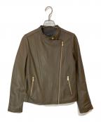 Nobleノーブル）の古着「ソフトラムレザーライダースブルゾン」｜ブラウン