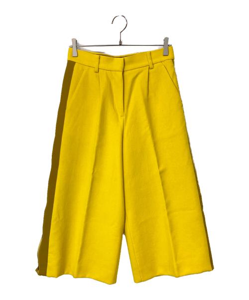 sacai（サカイ）sacai (サカイ) ウールクロップドサイドラインパンツ イエロー サイズ:2の古着・服飾アイテム