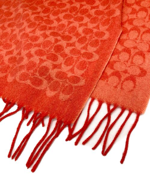 COACH（コーチ）COACH (コーチ) ウールカシミヤ シグネチャーマフラー オレンジ サイズ:- 未使用品の古着・服飾アイテム