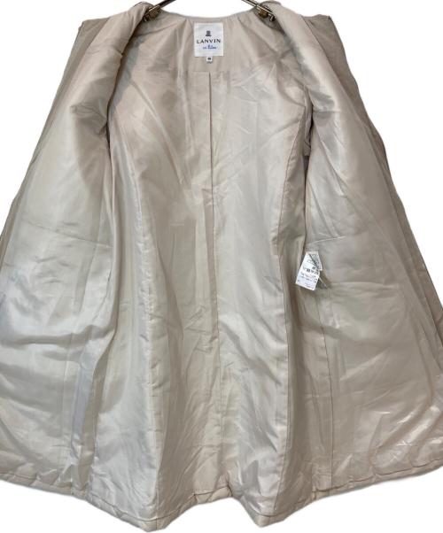 LANVIN en Bleu（ランバンオンブルー）LANVIN en Bleu (ランバンオンブルー) レースデザインキルティングコート ベージュ サイズ:38の古着・服飾アイテム