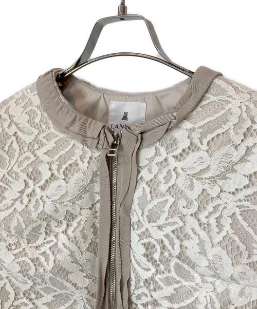 LANVIN en Bleu（ランバンオンブルー）LANVIN en Bleu (ランバンオンブルー) レースデザインキルティングコート ベージュ サイズ:38の古着・服飾アイテム