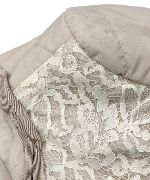 LANVIN en Bleu（ランバンオンブルー）LANVIN en Bleu (ランバンオンブルー) レースデザインキルティングコート ベージュ サイズ:38の古着・服飾アイテム