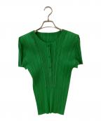 PLEATS PLEASEプリーツプリーズ）の古着「プリーツブラウス」｜グリーン