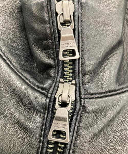 BURBERRY BLACK LABEL（バーバリーブラックレーベル）BURBERRY BLACK LABEL (バーバリーブラックレーベル) ラムレザージャケット ブラック サイズ:Mの古着・服飾アイテム