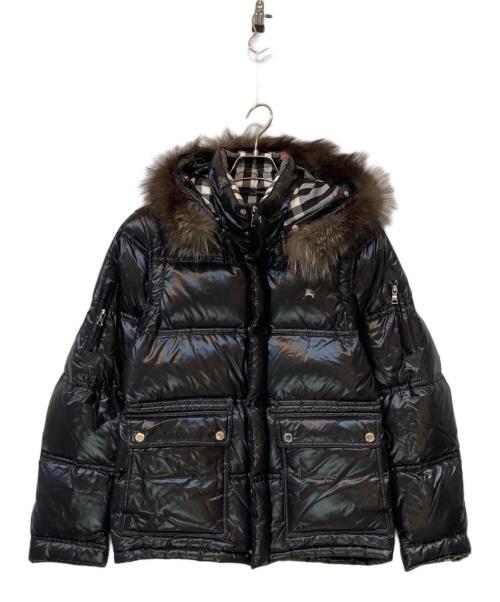 BURBERRY BLACK LABEL（バーバリーブラックレーベル）BURBERRY BLACK LABEL (バーバリーブラックレーベル) ファー付ダウンジャケット ブラック サイズ:Mの古着・服飾アイテム