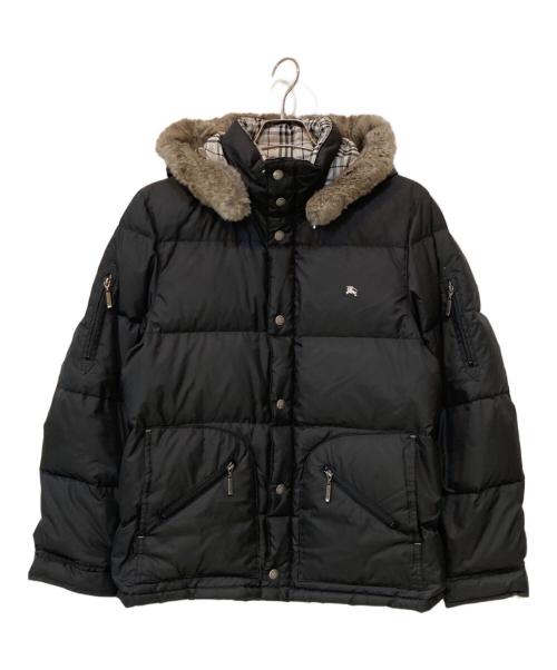 BURBERRY BLACK LABEL（バーバリーブラックレーベル）BURBERRY BLACK LABEL (バーバリーブラックレーベル) ラビットファー ダウンジャケット ブラック サイズ:Mの古着・服飾アイテム