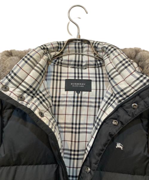 BURBERRY BLACK LABEL（バーバリーブラックレーベル）BURBERRY BLACK LABEL (バーバリーブラックレーベル) ラビットファー ダウンジャケット ブラック サイズ:Mの古着・服飾アイテム