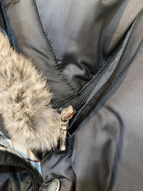 BURBERRY BLACK LABEL（バーバリーブラックレーベル）BURBERRY BLACK LABEL (バーバリーブラックレーベル) ラビットファー ダウンジャケット ブラック サイズ:Mの古着・服飾アイテム