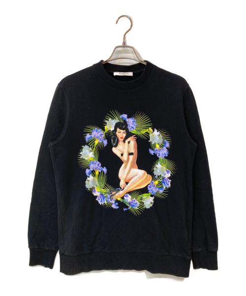 GIVENCHY（ジバンシィ）GIVENCHY (ジバンシィ) プリントスウェット ブラック サイズ:Sの古着・服飾アイテム