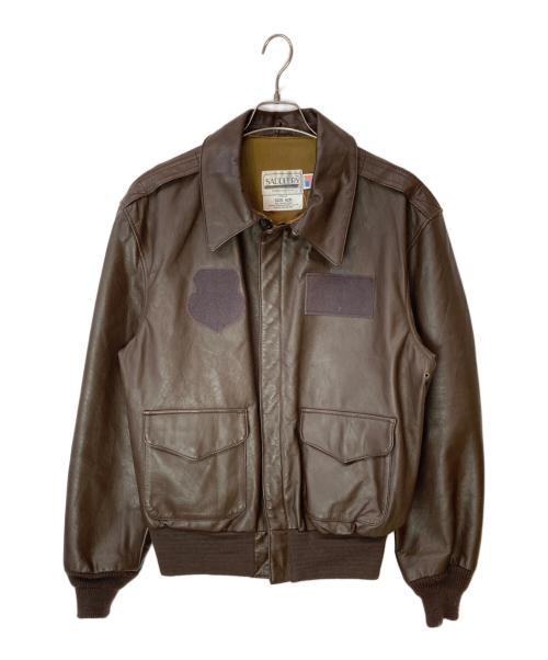 SADDLERY（サドリー）saddlery (サドリー) 80s A-2タイプレザーフライトジャケット ブラウン サイズ:42の古着・服飾アイテム