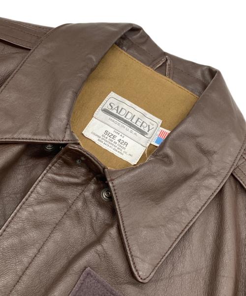 SADDLERY（サドリー）saddlery (サドリー) 80s A-2タイプレザーフライトジャケット ブラウン サイズ:42の古着・服飾アイテム