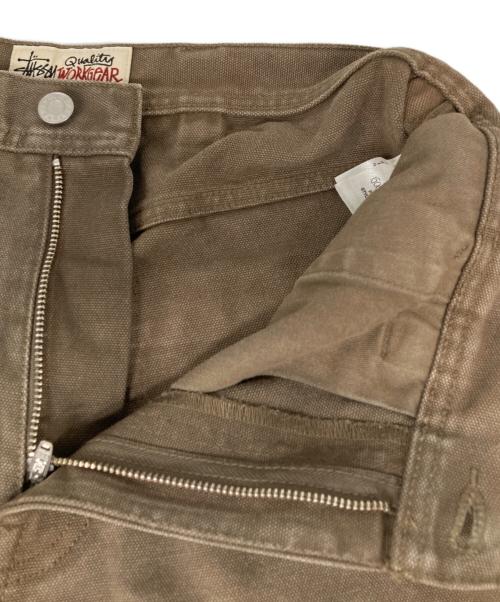 stussy（ステューシー）stussy (ステューシー) Work Short Washed Canvas ブラウン サイズ:71の古着・服飾アイテム