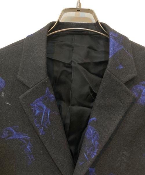 LAD MUSICIAN（ラッドミュージシャン）LAD MUSICIAN (ラッドミュージシャン) MELTON INKJET ROSE PHOTO BIG COAT/メルトンインクジェットローズフォトビッグコート ブラック サイズ:42の古着・服飾アイテム