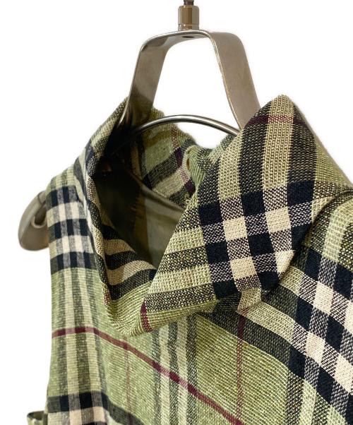 BURBERRY LONDON（バーバリーロンドン）BURBERRY LONDON (バーバリーロンドン) ノヴァチェック シルクリネンノースリーブワンピース ベージュ サイズ:38の古着・服飾アイテム