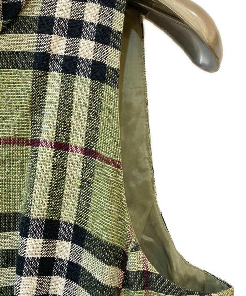 BURBERRY LONDON（バーバリーロンドン）BURBERRY LONDON (バーバリーロンドン) ノヴァチェック シルクリネンノースリーブワンピース ベージュ サイズ:38の古着・服飾アイテム