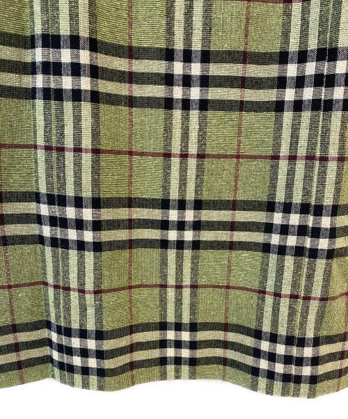 BURBERRY LONDON（バーバリーロンドン）BURBERRY LONDON (バーバリーロンドン) ノヴァチェック シルクリネンノースリーブワンピース ベージュ サイズ:38の古着・服飾アイテム