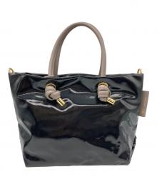 VIOLAd'ORO（ヴィオラドーロ）の古着「NEMIKA(ネミカ)/ノットハンドルトートバッグ」｜ブラック