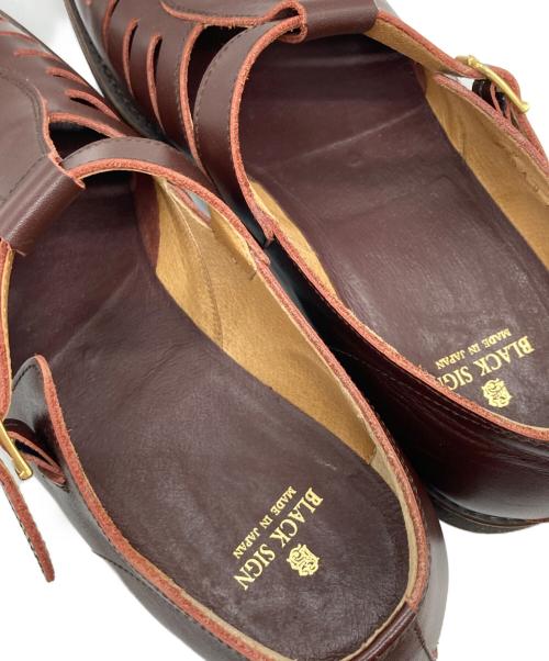 BLACK SIGN（ブラックサイン）BLACK SIGN (ブラックサイン) カットワーク Tストラップシューズ ブラウン サイズ:9の古着・服飾アイテム