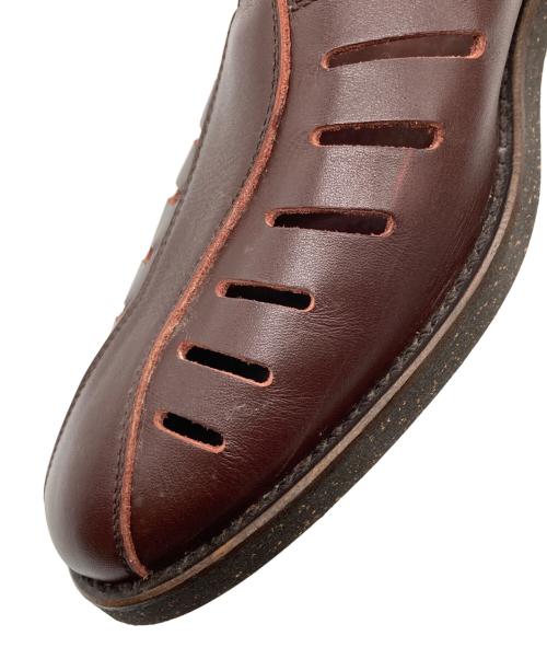 BLACK SIGN（ブラックサイン）BLACK SIGN (ブラックサイン) カットワーク Tストラップシューズ ブラウン サイズ:9の古着・服飾アイテム