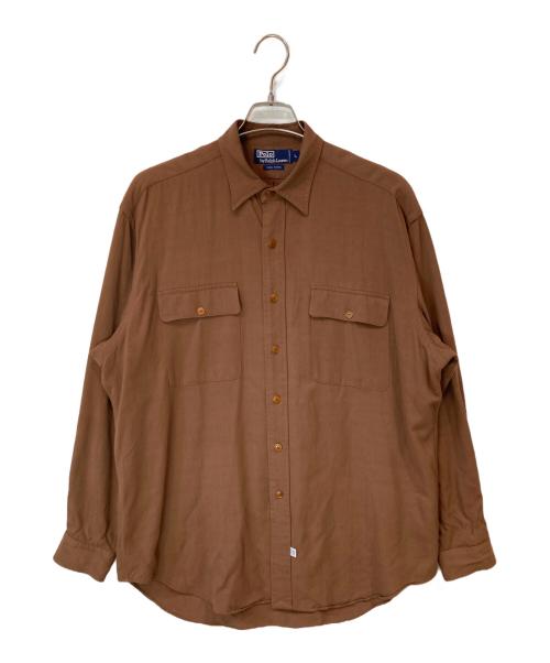 POLO RALPH LAUREN（ポロ・ラルフローレン）POLO RALPH LAUREN (ポロ・ラルフローレン) レーヨンシャツ ブラウン サイズ:Lの古着・服飾アイテム