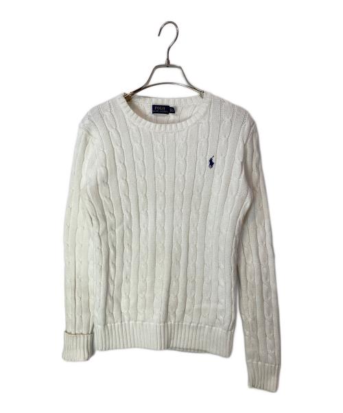 POLO RALPH LAUREN（ポロ・ラルフローレン）POLO RALPH LAUREN (ポロ・ラルフローレン) ケーブルニット ホワイト サイズ:XSの古着・服飾アイテム