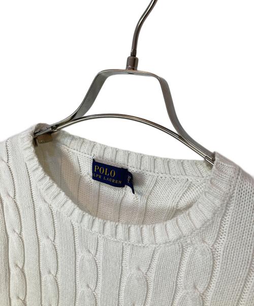 POLO RALPH LAUREN（ポロ・ラルフローレン）POLO RALPH LAUREN (ポロ・ラルフローレン) ケーブルニット ホワイト サイズ:XSの古着・服飾アイテム