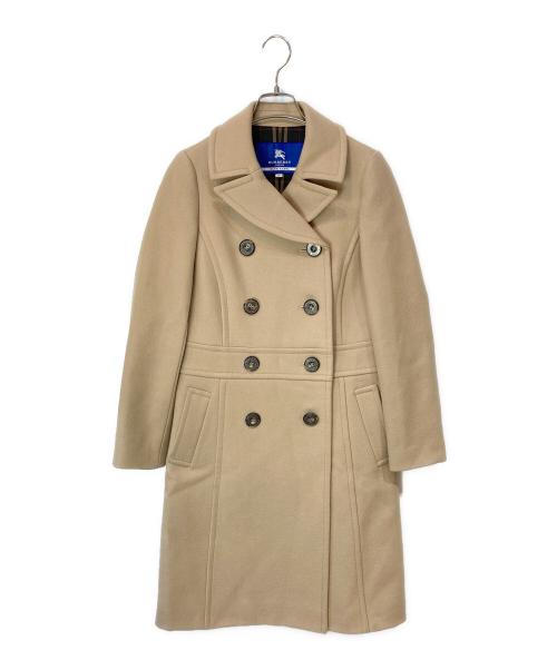 BURBERRY BLUE LABEL（バーバリーロンドンブルーレーベル）BURBERRY BLUE LABEL (バーバリーロンドンブルーレーベル) ウールダブルコート ベージュ サイズ:38の古着・服飾アイテム