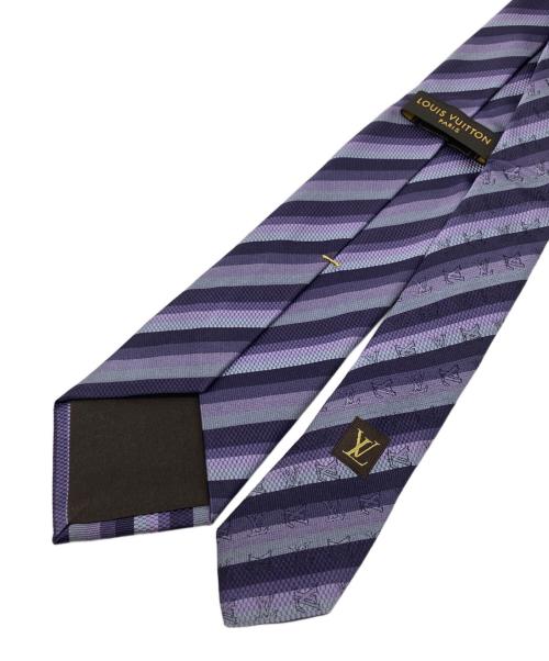 LOUIS VUITTON（ルイ ヴィトン）LOUIS VUITTON (ルイ ヴィトン) ストライプネクタイ パープル サイズ:Lの古着・服飾アイテム