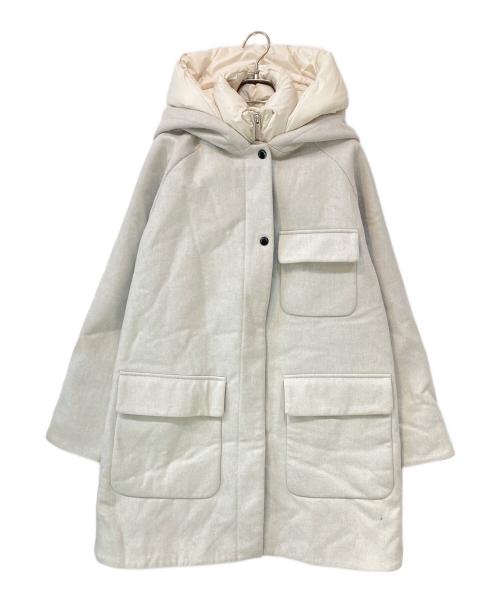 WOOLRICH（ウールリッチ）WOOLRICH (ウールリッチ) SIDELINE 2in1/サイドラインダウン フードコート アイボリー サイズ:Sの古着・服飾アイテム