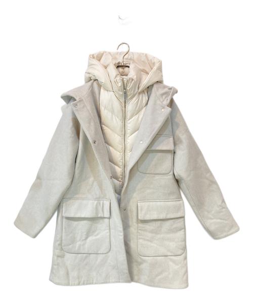 WOOLRICH（ウールリッチ）WOOLRICH (ウールリッチ) SIDELINE 2in1/サイドラインダウン フードコート アイボリー サイズ:Sの古着・服飾アイテム