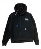 ADER errorアーダーエラー）の古着「Rivet Label Hoodie/リベットラベルパーカー」｜ブラック