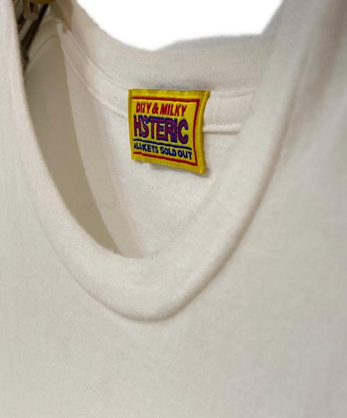 Hysteric Glamour（ヒステリックグラマー）Hysteric Glamour (ヒステリックグラマー) CATS FIGHT オーバーサイズTシャツ ホワイト サイズ:Freeの古着・服飾アイテム
