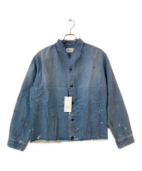 KUON（クオン）KUON (クオン) Denim Kimono Collar Cropped Jacket/デニム着物カラークロップドジャケット インディゴ サイズ:XL 未使用品の古着・服飾アイテム