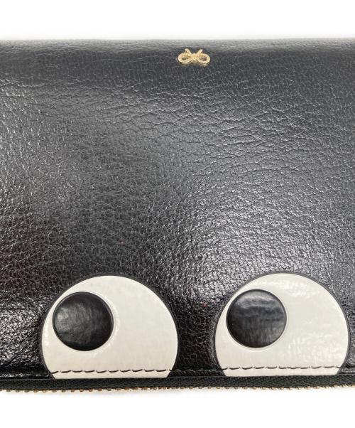 ANYA HINDMARCH（アニヤ・ハインドマーチ）ANYA HINDMARCH (アニヤ・ハインドマーチ) Zip Round Wallet Eyes ブラック サイズ:なしの古着・服飾アイテム