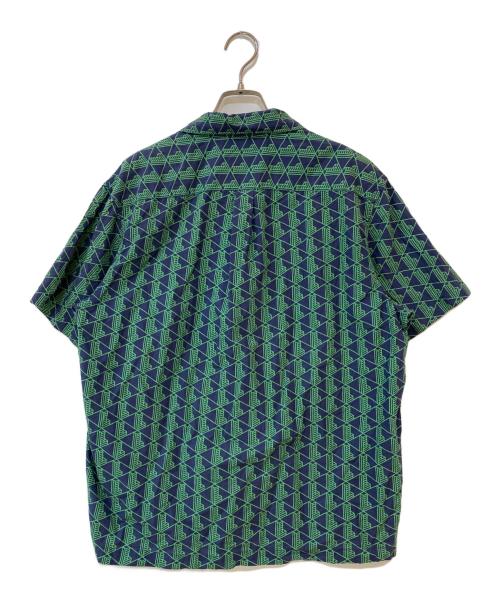 LACOSTE（ラコステ）LACOSTE (ラコステ) オールオーバーモノグラムプリントオープンカラーシャツ グリーン サイズ:Sの古着・服飾アイテム
