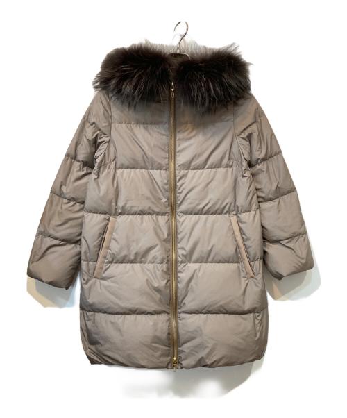 nano・universe（ナノ・ユニバース）nano・universe (ナノ・ユニバース) 西川ダウン(R)/フードロングダウン ベージュ サイズ:Sの古着・服飾アイテム